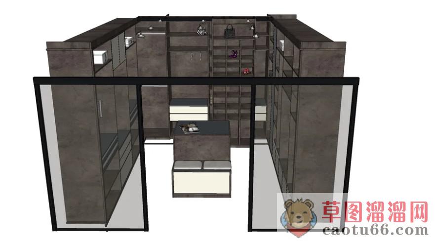 衣橱衣帽间衣柜SU模型