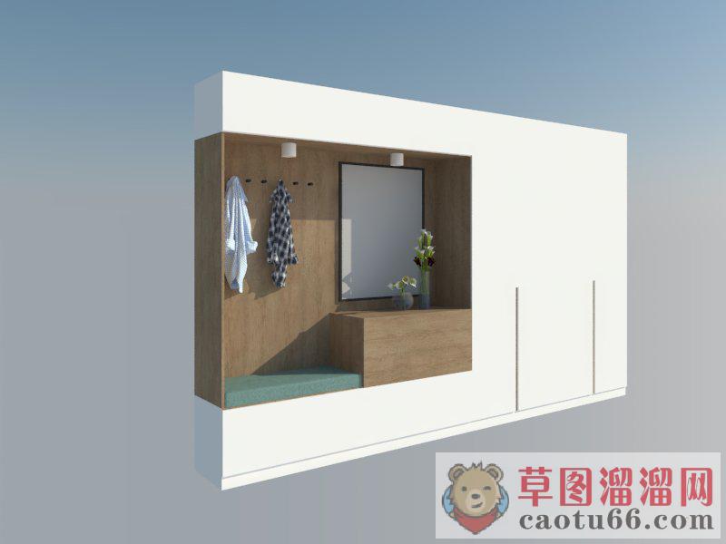 现代衣柜柜子SU模型