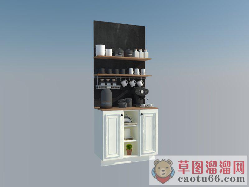 咖啡柜装饰柜SU模型