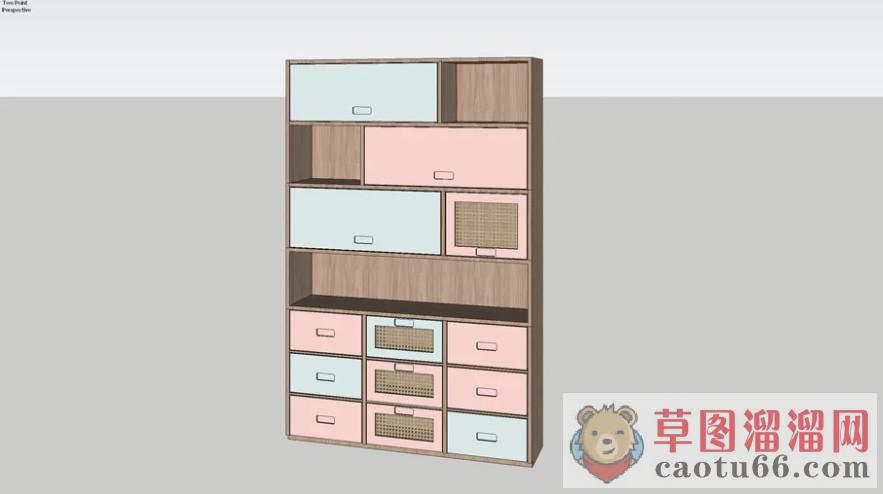 简易柜子书柜SU模型