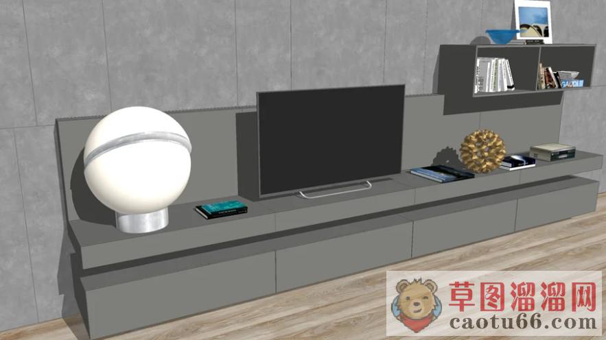 现代电视柜装饰品SU模型