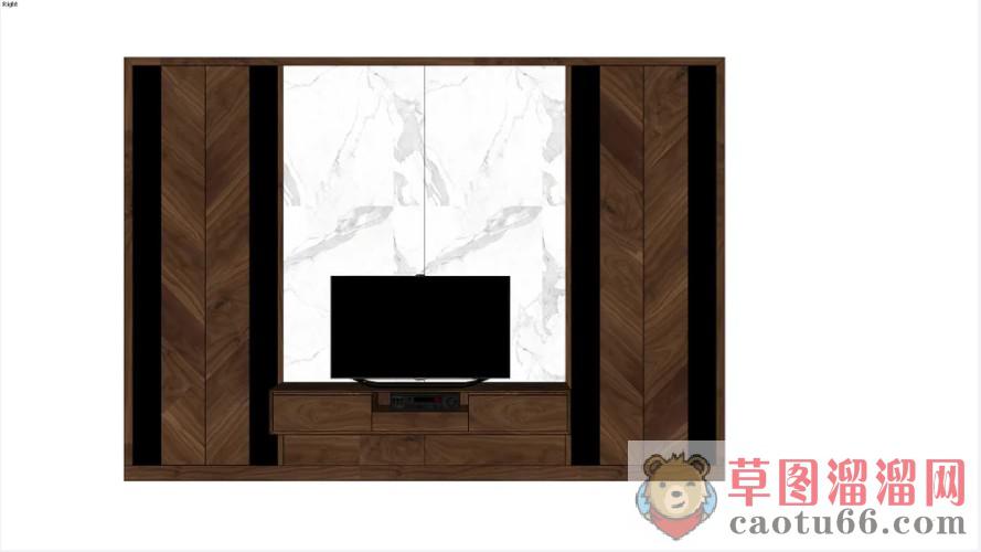 电视柜背景墙SU模型