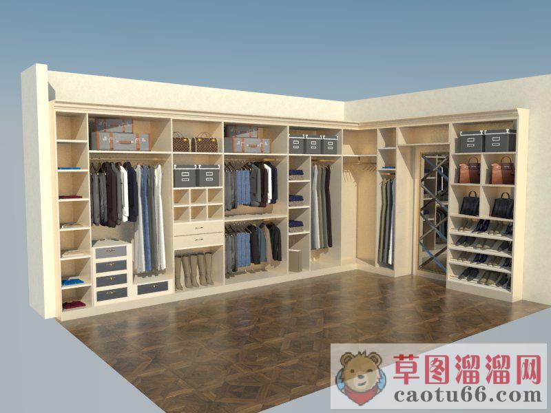 衣帽间衣柜家具SU模型