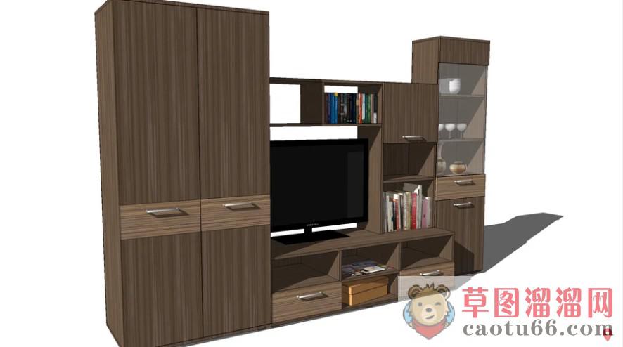 实木电视柜家具SU模型