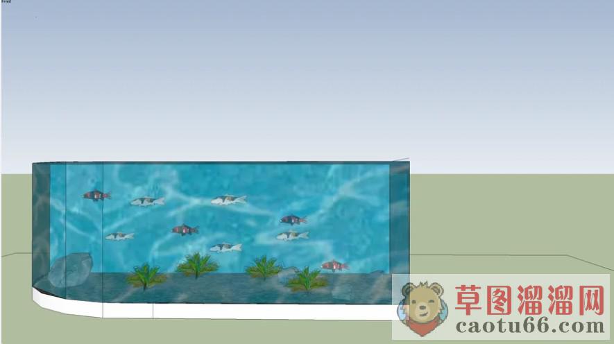 水族馆金鱼缸SU模型