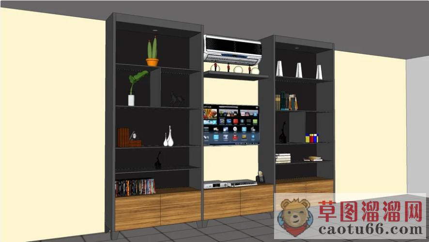 电视柜工艺品空调SU模型