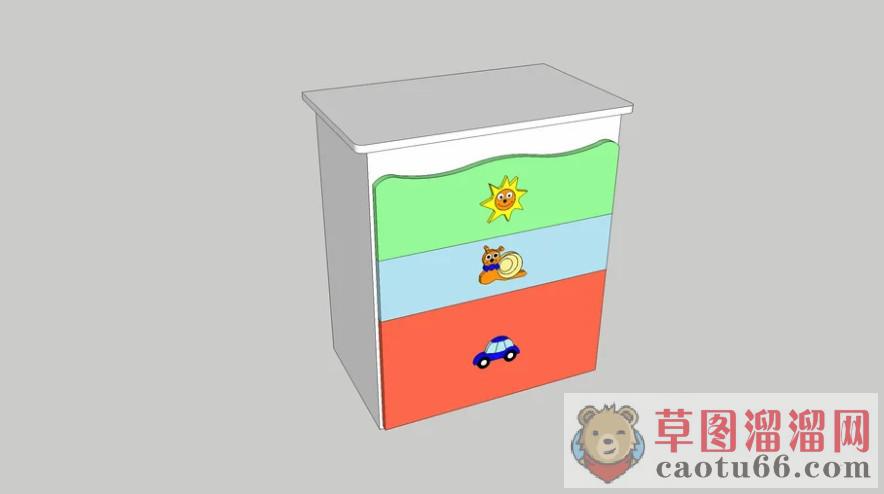 儿童床头柜家具SU模型