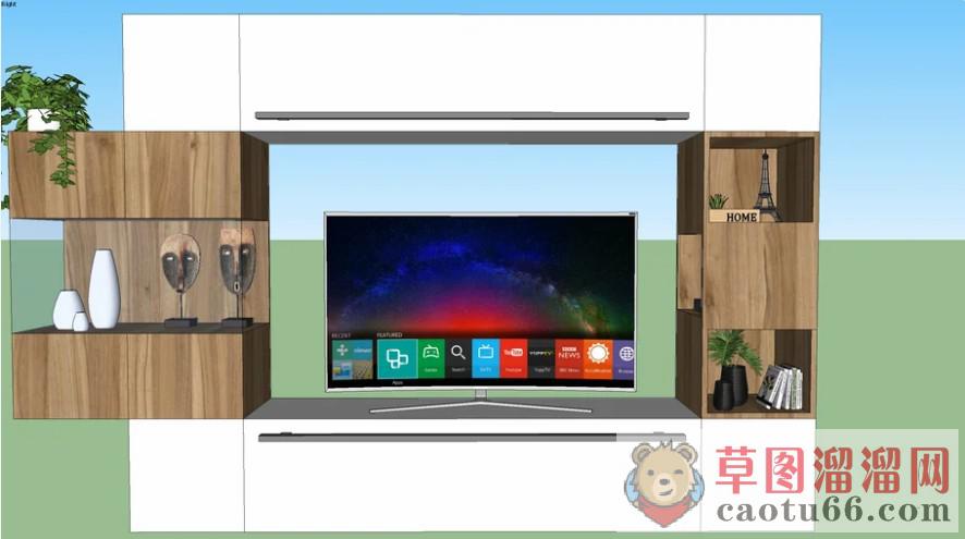 电视柜工艺品电视机SU模型
