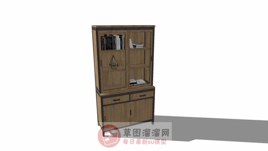 木制书柜SU模型