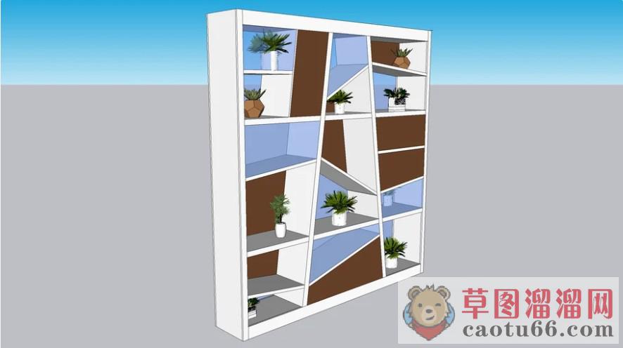 置物柜植物柜隔断柜SU模型