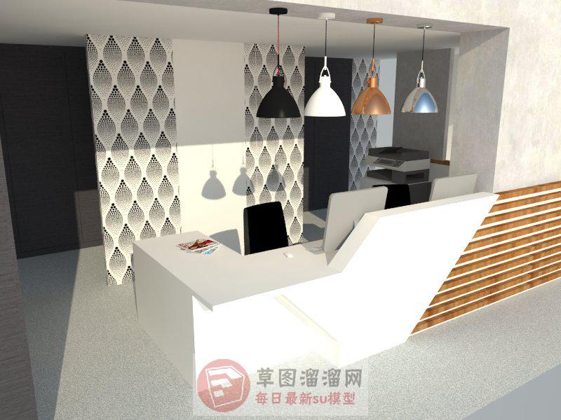 前台柜接待台SU模型