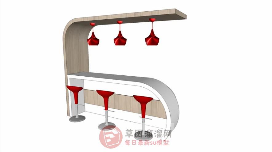 吧台SU模型