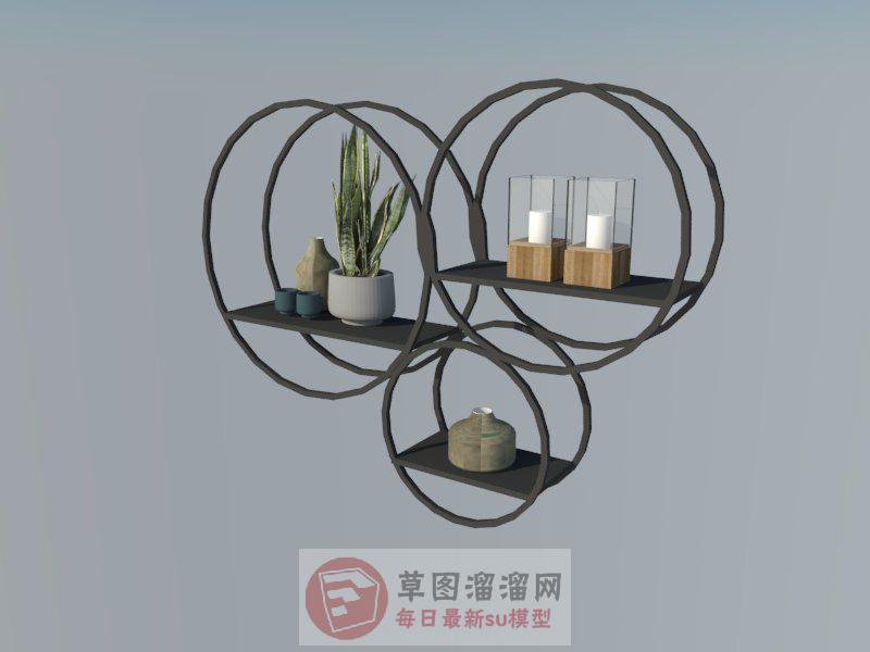 置物架蜡烛花瓶SU模型