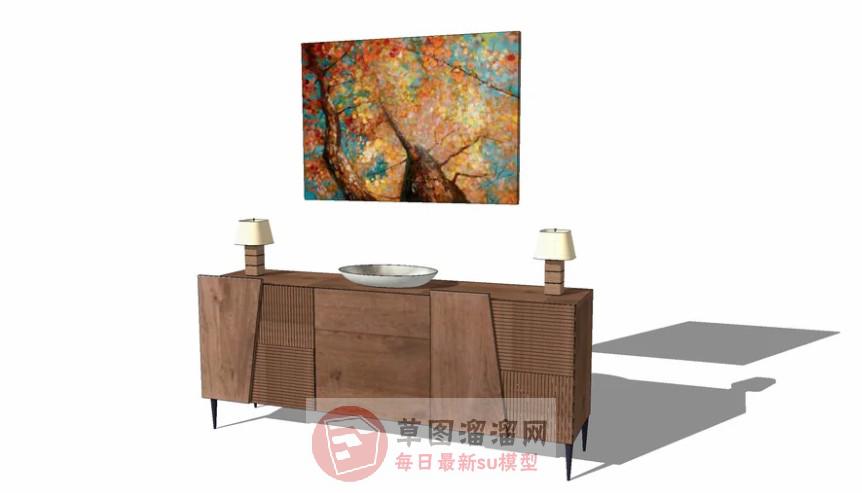 矮柜边桌柜柜子SU模型