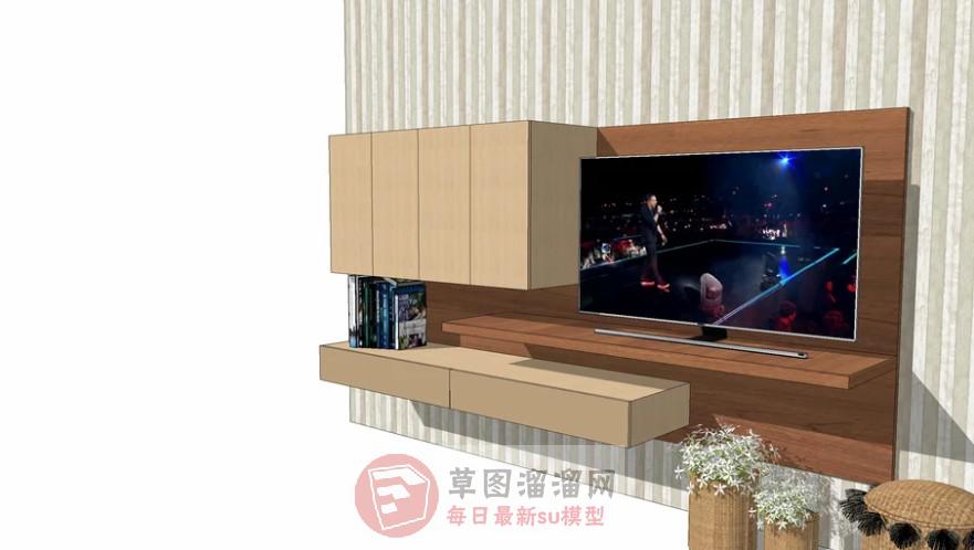 电视柜背景墙SU模型