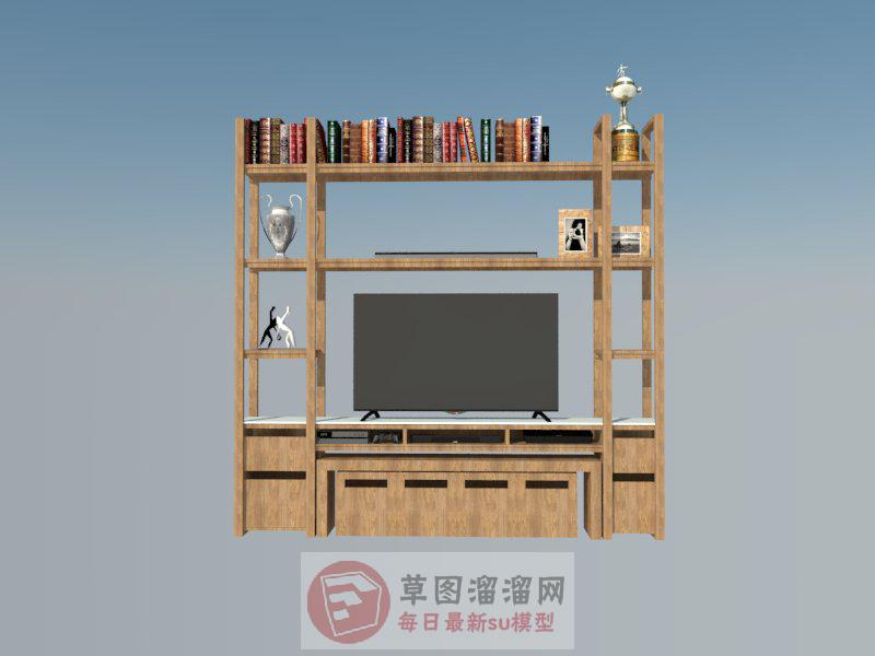 电视柜奖杯马SU模型