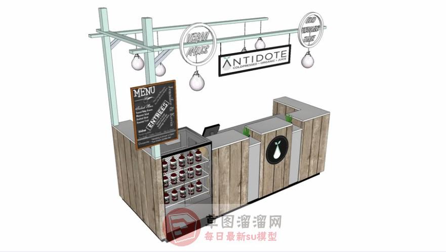 果汁店柜台SU模型