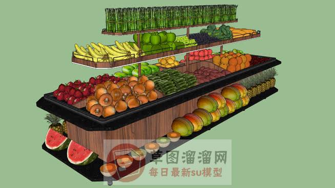 水果蔬菜架超市SU模型