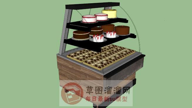 蛋糕柜展示柜面包店SU模型