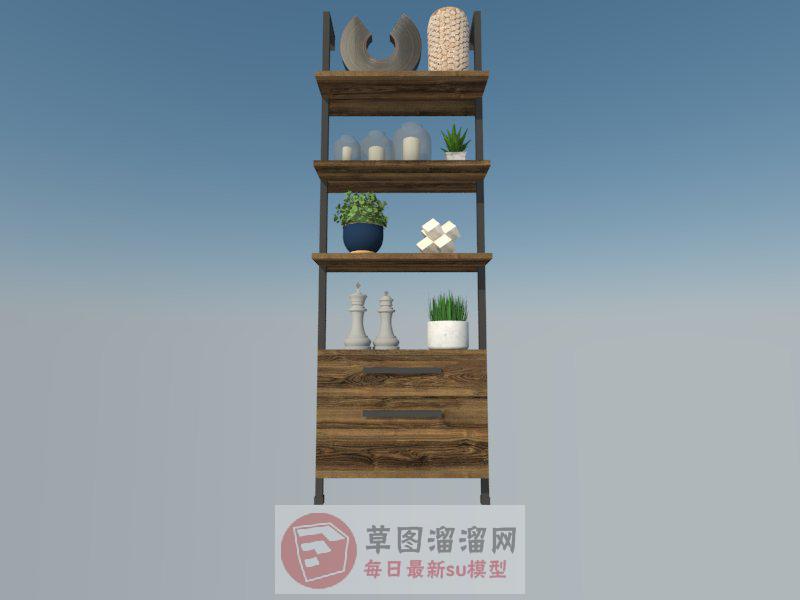 置物柜花盆蜡烛架SU模型