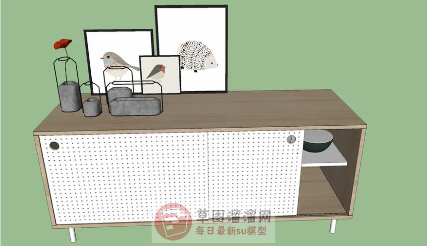 边桌矮柜SU模型