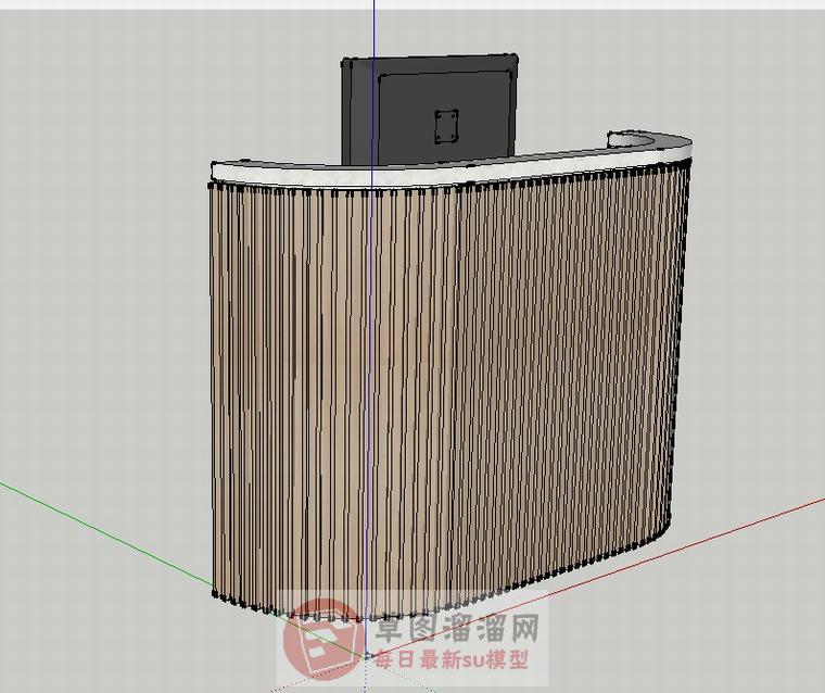 前台接待柜SU模型