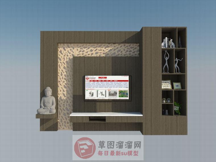 电视柜工艺品人物SU模型