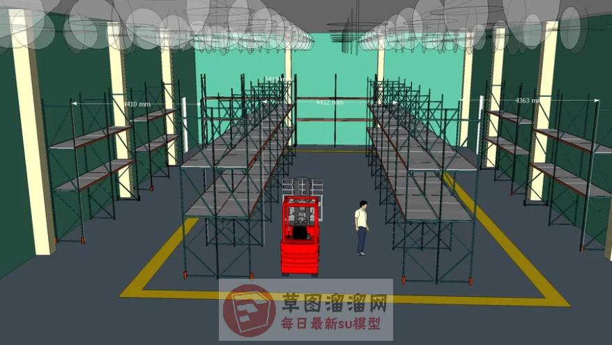 仓库快递SU模型