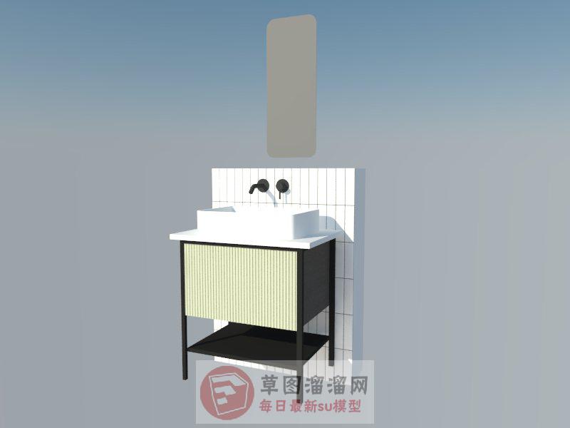 洗手池浴室柜家具SU模型