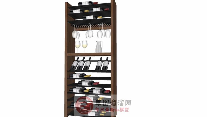 红酒瓶酒柜家具SU模型