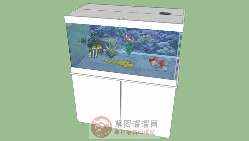 金鱼缸金鱼柜SU模型