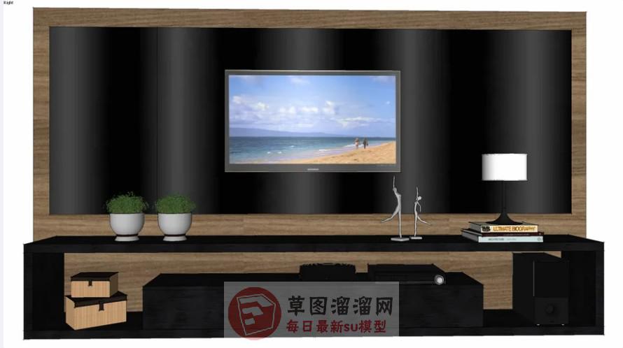 电视柜家具人物SU模型