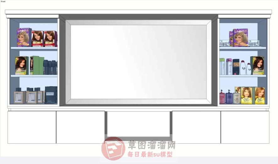 化妆柜商品柜SU模型