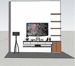 电视柜落地灯小鸟SU模型