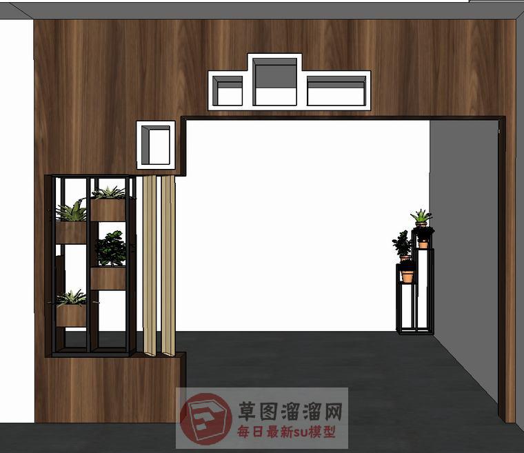 装饰柜隔断门SU模型