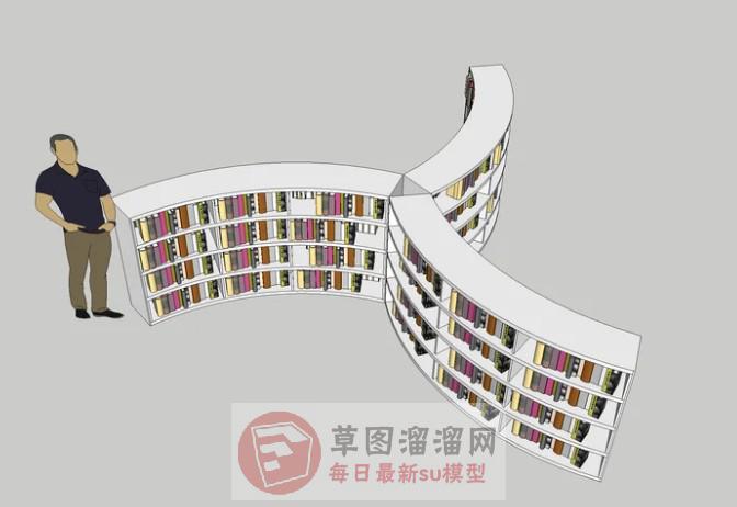 创意书架书柜SU模型