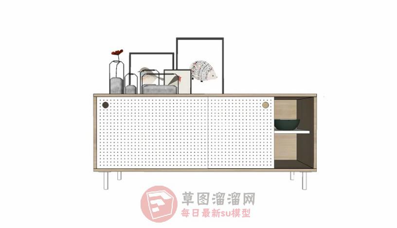 边桌柜家具装饰品SU模型