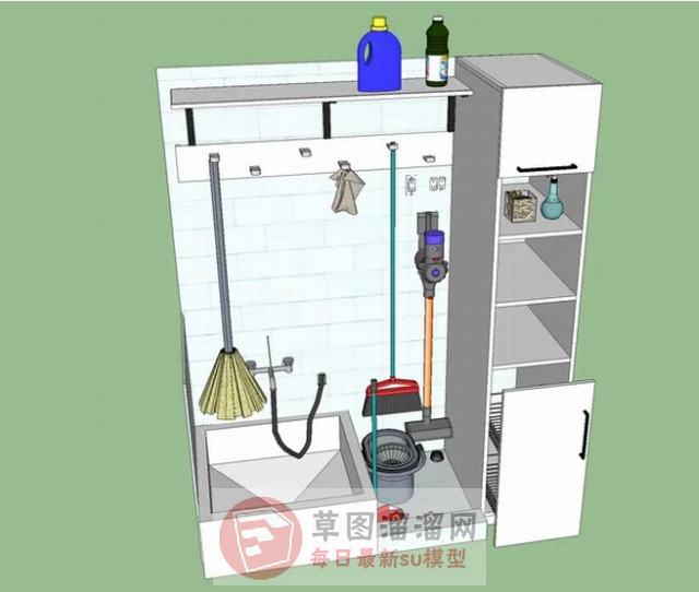 清洁工具柜SU模型