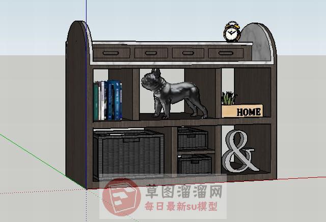 欧式书架装饰架SU模型