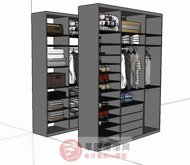 衣帽间衣柜柜子SU模型