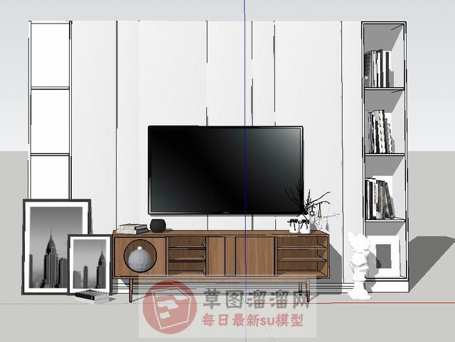 电视柜电视机工艺品SU模型