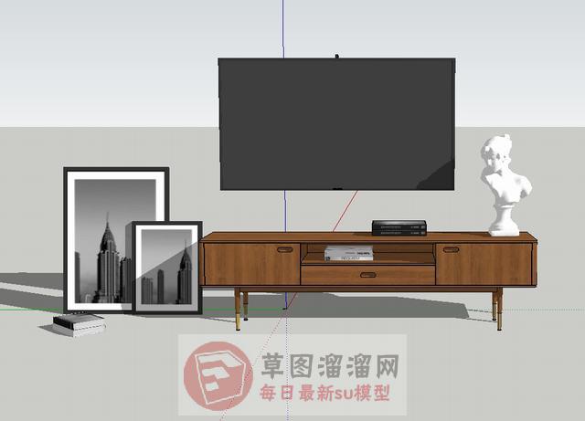 电视柜人头雕塑工艺品SU模型