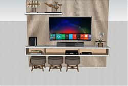 电视柜工艺品电视机SU模型