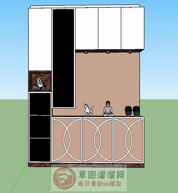玄关柜酒柜柜子SU模型