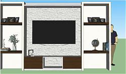 电视柜电视墙工艺品SU模型 免费sketchup模型下载