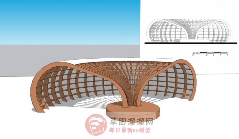 创意书架书柜SU模型