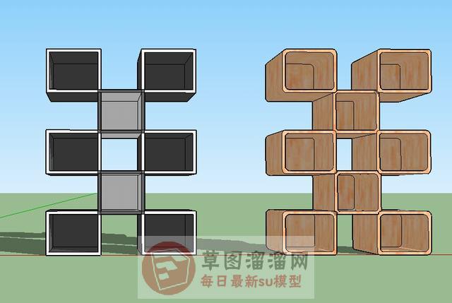 吊柜壁柜格子SU模型