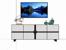 中式装饰柜边桌柜SU模型