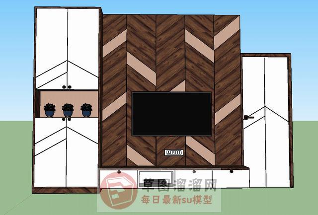 电视柜电视机插座SU模型