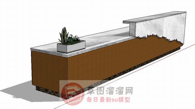 前台接待处接待台SU模型